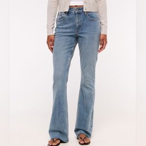 Abercrombie & Fitch Mid Rise Boot Cut Jeans Frayed Hem 30 Curve Love Medium Wash